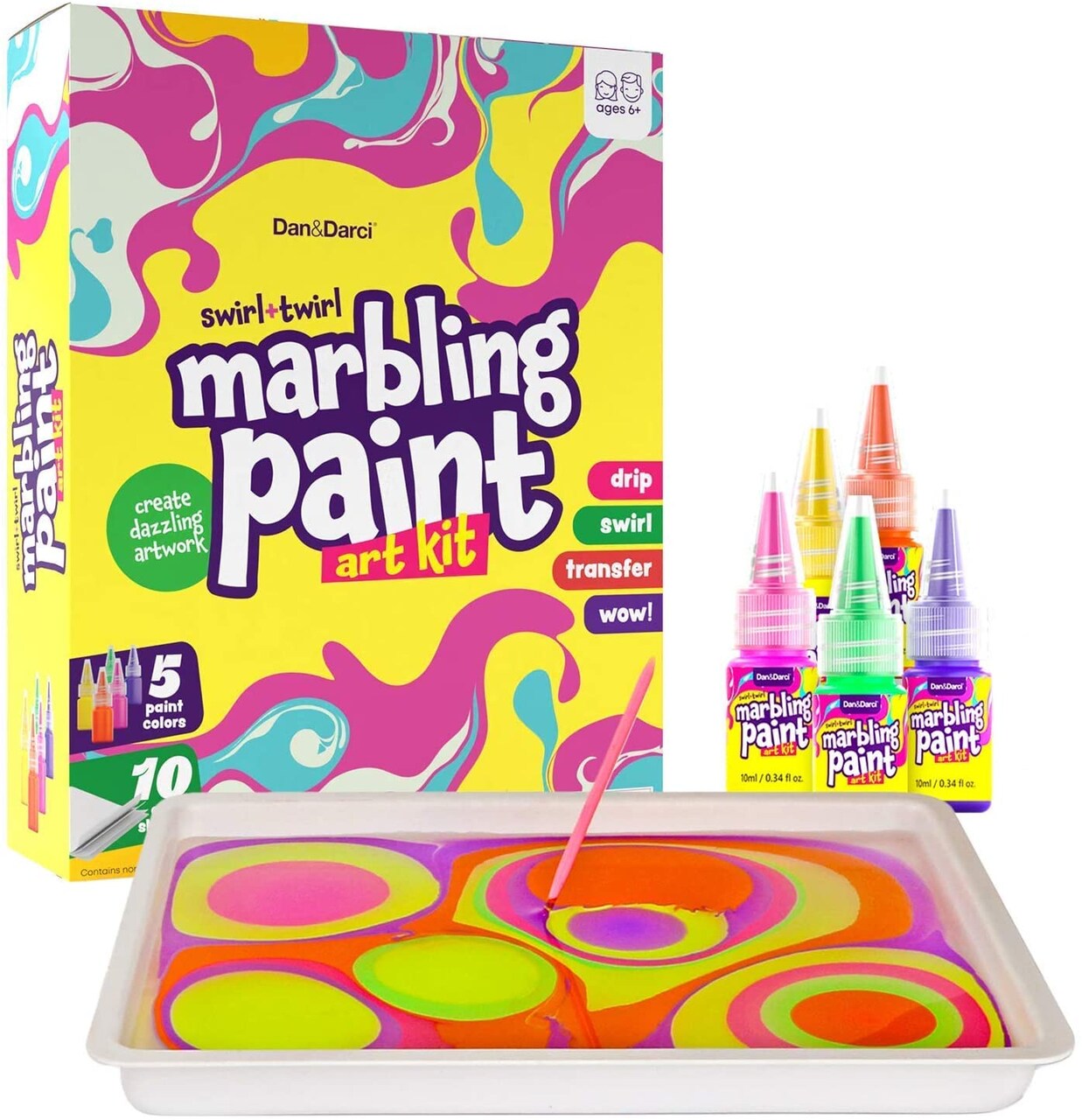 Marbling Paint Art Kit for Kids - Arts and Crafts for Girls & Boys Ages  6-12 - Craft Kits Art Set - Best Tween Paint Gift Ideas for Kids Activities